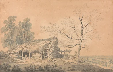 Paysage avec grange